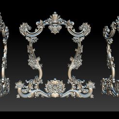 000.jpg Datei 3D Klassischer geschnitzter Rahmen・Design für 3D-Drucker zum herunterladen