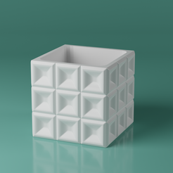 3D-Planter-Pot-21_1.png STL file 3D Planter Pot 21 - Square Pot・3D print model to download