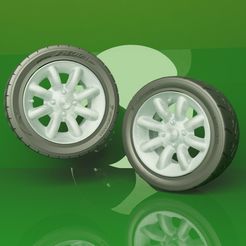 MINI.jpg STL file MINI COOPER 1.3i SPORT WHEELS AND TYRES (13 INCH) 1/24 MODEL・3D printer design to download