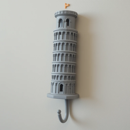 Leaning Tower Wall Hook Decorative Mount for Home Organization