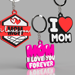 Llavero_Conjunto.png STL file MOM'S KEYCHAIN RINGS・3D printable model to download