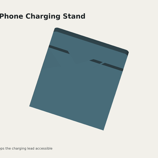 Angled Phone Charging Stand | Printable STL + Editable OpenSCAD Source