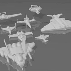 Aircraft.JPG Download free STL file Many Aerofighter for American Mecha 6mm scale (Update) • 3D printable model, Wolverine_DH