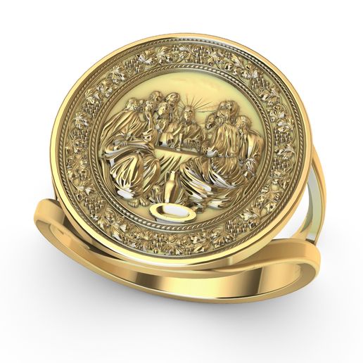 Ring religious Last Supper Sagrada Comunion Santa Ceia 3D model