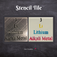 . ASC! Tile Lithium Alkali Metal Get Creative Tile Stencil - Periodic table - Element - 3 Li Lithium
