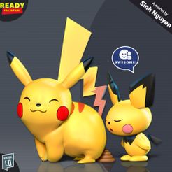 Pikachu_vs_Pichu.jpg Файл 3D Пикачу и Пичу・3D-печатная модель для загрузки
