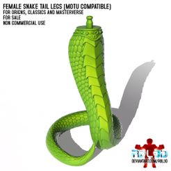 RBL3D_Female_Snake_tail0.jpg Fichier OBJ Corps inférieur de la queue de serpent femelle (compatible avec Motu)・Plan pour impression 3D à télécharger