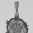 wf0.jpg Couronne de montre pendentif rond avec bague Modèle d'impression 3D
