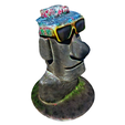 model-5.png Moai statue wearing sunglasses and a party hat NO.5
