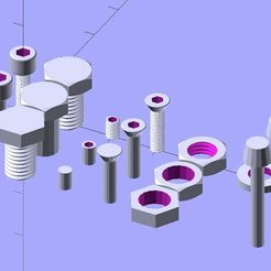 Nuts_and_bolts_3.JPG Archivo 3D gratis Biblioteca OpenSCAD Nuts and Bolts v1.95・Plan para descargar y imprimir en 3D