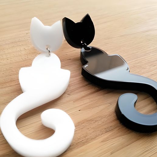 POLYMER CLAY CUTTER SEMI ABSTRACT CAT X3 SIZES 3D model