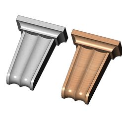 Corbel-Colonial-carved-flutes-00.jpg STL file Carved flutes tapered Colonial decorative corbel and bracket 3D print model・3D printer model to download