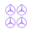 Logo_key_ring_Mercdes_4_units.stl Mercdes Logo key ring // logo key ring // Fast print