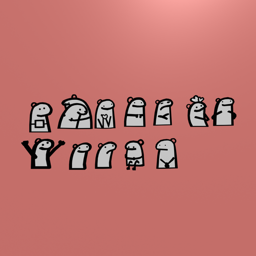 flork key rings 3D model