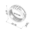 size.png Bold Geometric Pattern Ring 3D print