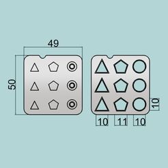 TrianPentaDona10.jpg Archivo STL Sprikles - Cortante Miniaturas Triángulos, Pentágonos, Donas 10mm.・Objeto para impresora 3D para descargar
