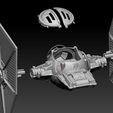 ScreenShot170.jpg Star Wars .stl Tie Fighter and Spare Parts .3D action figure .OBJ Kenner style.