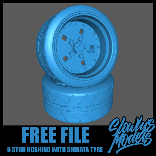 FREE FILE 5 Stud Hoshino with Shibata Tyre 3D model