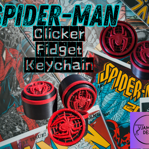 👌 Spider-man Clicker Fidget and Keychain・ 3MF File for 3D printing・Cults