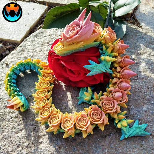 4.png Rose Dragon, Valentine's Day Flexi Dragon