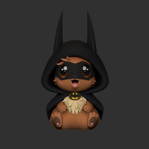 ZBrush-Document.jpg Eevee as Batman – Free Pokémon STL Display Model