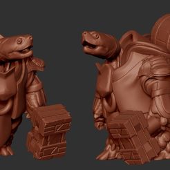 turtleman_render.jpg Free 3D file Turtle warrior・Template to download and 3D print
