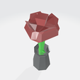 roseflower1.png Flower rose in vase, low poly, flowers