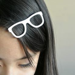 glasses01.jpg STL file Glasses shaped hair clip・3D printer model to download