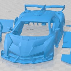 Lamborghini-Veneno-2013-Cristales-Separados-1.jpg 3D file Lamborghini Veneno 2013 Printable Car・3D printing template to download