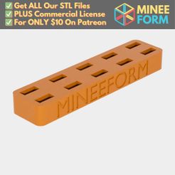 MineeForm-Branded-USB-Holder.jpg Minimalist USB Thumb Drive Holder with Company Branding MineeForm FDM 3D Print STL File