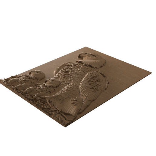 👨‍🦲 Bald Eagle Family Relief – 3D STL Model・ 3D File for 3D printing・Cults