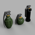 uytresdcvbn.png STL file 3 grenade granadas・3D printable model to download