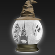 silhueta1.png Harry Potter Hogwarts Spherical Night Light Lithophane