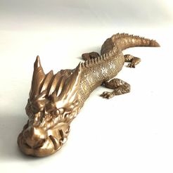 6.jpg Fichier STL Personnalisable DRAGON D'OR, FLEXI, PAS DE SUPPORT・Design pour impression 3D à télécharger