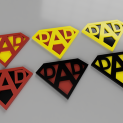 sous_tasse_super_dad.png STL file Father's Day Super DAD saucer・Design to download and 3D print