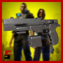 4.jpg Fichier STL Cyberpunk 2077 Malorian Arms 3516 Pistol Prop Cosplay・Modèle pour imprimante 3D à télécharger