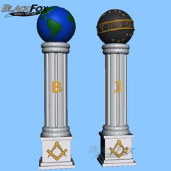 Torres.jpg STL file Column B J masonic freemason・3D print design to download