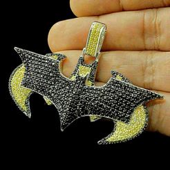 p=1-13.jpg Batman schwarzer Diamant Hip-Hop-Anhänger 3d druckbares Modell