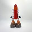 rocket_pic3_square.jpg STL file Rocket Taking Off Pencil Holder Space Shuttle Launch Desk Decoration・3D printable model to download