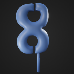 Eight_1.png STL file Numeric "Eight" puffy style cake topper・3D printing model to download