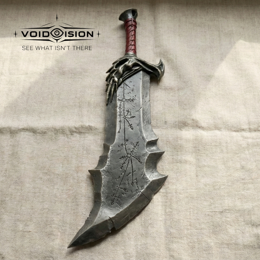 God of War Blades of Chaos STL – 650mm Life Size – Kratos Blades – Modular 3D Print Cosplay Prop – Engraved Rune Version