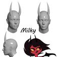 Helluva-Boss-Milky-horns-STL-pack-3D-print-model.jpg Helluva Boss characters horns STL pack 3D print model