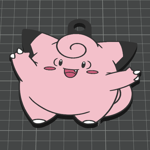 Clefairy Keychain - Kanto Collection (Multicolor .3mf & Single Color .stl)