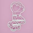 FOR-VAL-061.jpg STL file Valentine teddy bear cookie cutter・3D print object to download, Cookiecutters