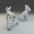1.png Low polygon bull terrier 3D print model  in three poses