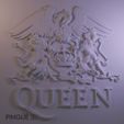 IMAGE-00.jpg QUEEN LOGO - keychain and bas-relief shield - 3d and CNC