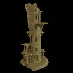 Corrupted-lookout-tower-1.jpg 3D file Corrupted lookout Tower 28 mm Tabletop Terrain・3D printable model to download