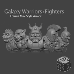 GW001.png STL file Galaxy Warriors-Fighters5 Pack Eternia Mini's Style (Set 1)・Template to download and 3D print, emboyd