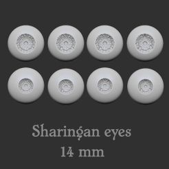 Sharingan.jpg 3D-Datei Sharingan 14mm BJD Augen v01・3D-Druck-Idee zum Herunterladen