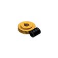 CD35İ40WHGK1.jpg Worm Gear - Center D. 35 mm - Ratio  35 & 40 - Worm with Hole